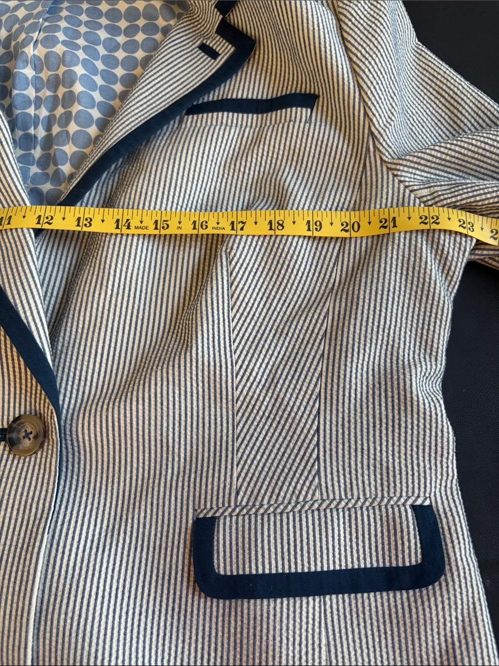 Boden Blue White Seersucker Blazer Jacket NWOT Size 10 Nautical Preppy - Picture 8 of 10